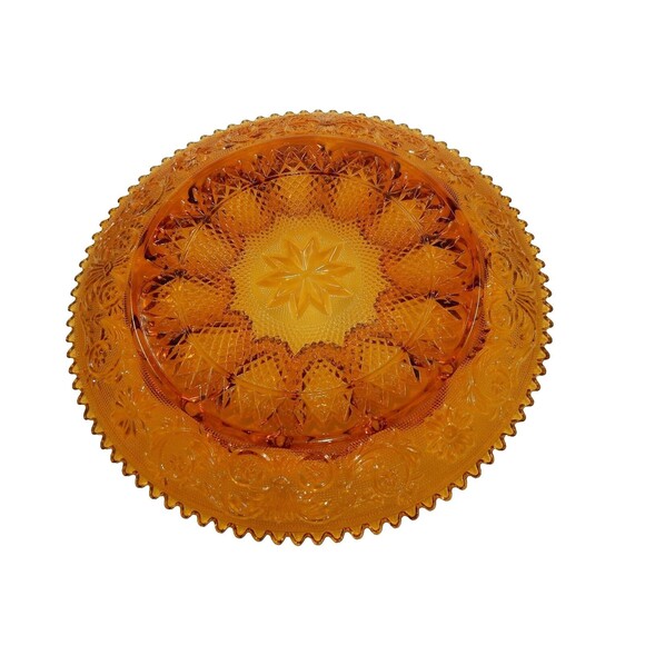 Tiara Exclusive Amber Glass Platter Relish Plate & Egg Serving Platters w/Boxes - Picture 7 of 12